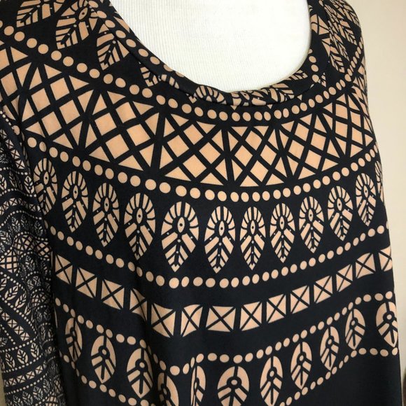 NWT! Nanu Black & Tan Graphic Print Tunic Top (XL) - Picture 3 of 4